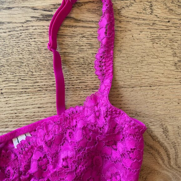 NWOT La Senza Set of 2 Lace Bralettes Bright Pink and Leopard Print Size Small - Picture 13 of 13